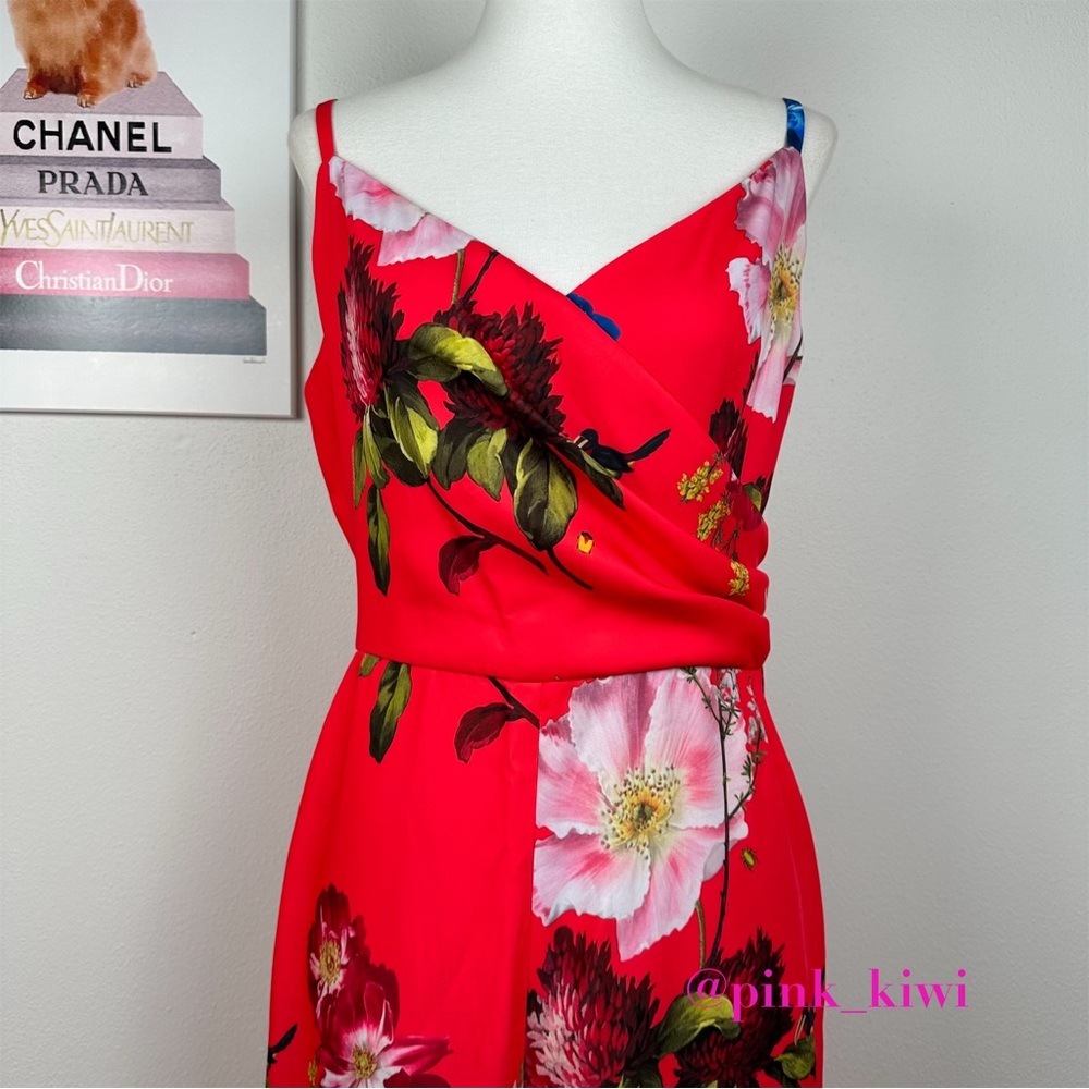 Ted Baker Piiper Berry Sundae Floral Wrap Jumpsuit - Picture 4 of 17